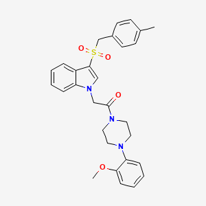 molecular formula C29H31N3O4S B2870239 1-(4-(2-methoxyphenyl)piperazin-1-yl)-2-(3-((4-methylbenzyl)sulfonyl)-1H-indol-1-yl)ethanone CAS No. 878063-12-8