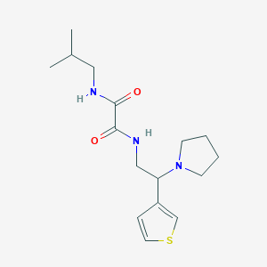 molecular formula C16H25N3O2S B2870241 N1-isobutyl-N2-(2-(pyrrolidin-1-yl)-2-(thiophen-3-yl)ethyl)oxalamide CAS No. 946200-87-9