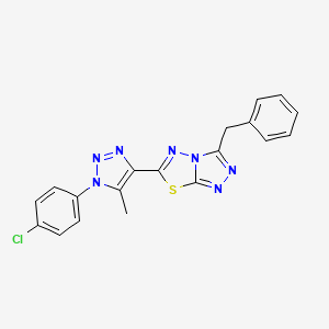 molecular formula C19H14ClN7S B2870256 3-benzyl-6-[1-(4-chlorophenyl)-5-methyl-1H-1,2,3-triazol-4-yl][1,2,4]triazolo[3,4-b][1,3,4]thiadiazole CAS No. 890602-90-1