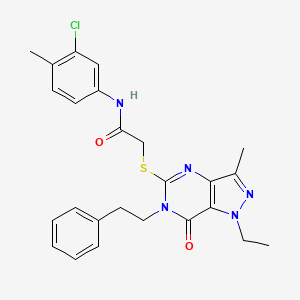 N-(3-chloro-4-methylphenyl)-2-((1-ethyl-3-methyl-7-oxo-6-phenethyl-6,7-dihydro-1H-pyrazolo[4,3-d]pyrimidin-5-yl)thio)acetamide