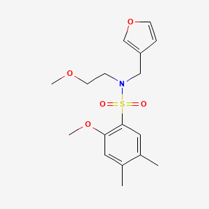 molecular formula C17H23NO5S B2870259 N-(furan-3-ylmethyl)-2-methoxy-N-(2-methoxyethyl)-4,5-dimethylbenzenesulfonamide CAS No. 1421529-97-6