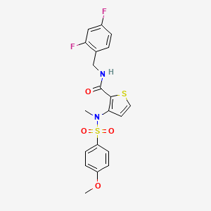 molecular formula C20H18F2N2O4S2 B2870282 N-(2,4-difluorobenzyl)-3-{[(4-methoxyphenyl)sulfonyl](methyl)amino}thiophene-2-carboxamide CAS No. 1115871-64-1