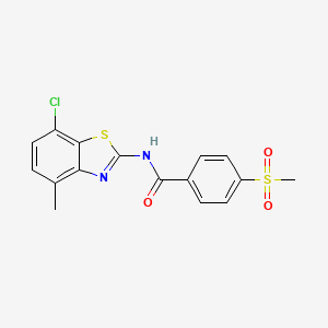 N-(7-chloro-4-methylbenzo[d]thiazol-2-yl)-4-(methylsulfonyl)benzamide
