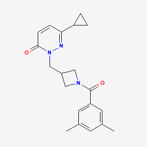 6-Cyclopropyl-2-[[1-(3,5-dimethylbenzoyl)azetidin-3-yl]methyl]pyridazin-3-one