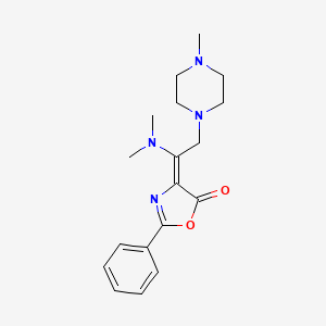 molecular formula C18H24N4O2 B2870309 4-[(Z)-1-(dimethylamino)-2-(4-methylpiperazino)ethylidene]-2-phenyl-1,3-oxazol-5-one CAS No. 1164505-73-0