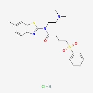 N-(2-(dimethylamino)ethyl)-N-(6-methylbenzo[d]thiazol-2-yl)-4-(phenylsulfonyl)butanamide hydrochloride