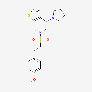 2-(4-methoxyphenyl)-N-(2-(pyrrolidin-1-yl)-2-(thiophen-3-yl)ethyl)ethanesulfonamide