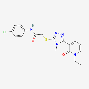 N-(4-chlorophenyl)-2-((5-(1-ethyl-2-oxo-1,2-dihydropyridin-3-yl)-4-methyl-4H-1,2,4-triazol-3-yl)thio)acetamide