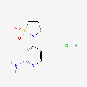 molecular formula C8H12ClN3O2S B2870326 2-(2-Aminopyridin-4-yl)-1lambda6,2-thiazolidine-1,1-dione hydrochloride CAS No. 2172055-16-0