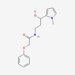 molecular formula C16H20N2O3 B2870327 N-(3-hydroxy-3-(1-methyl-1H-pyrrol-2-yl)propyl)-2-phenoxyacetamide CAS No. 1787880-50-5