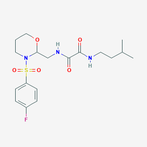 N1-((3-((4-fluorophenyl)sulfonyl)-1,3-oxazinan-2-yl)methyl)-N2-isopentyloxalamide