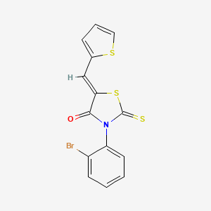 (Z)-3-(2-bromophenyl)-5-(thiophen-2-ylmethylene)-2-thioxothiazolidin-4-one