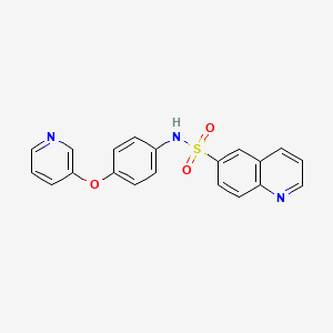molecular formula C20H15N3O3S B2870339 N-(4-(pyridin-3-yloxy)phenyl)quinoline-6-sulfonamide CAS No. 2034242-26-5