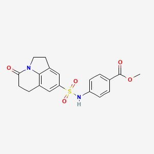 molecular formula C19H18N2O5S B2870343 methyl 4-(4-oxo-2,4,5,6-tetrahydro-1H-pyrrolo[3,2,1-ij]quinoline-8-sulfonamido)benzoate CAS No. 898436-26-5