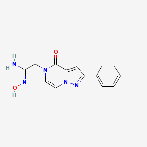 molecular formula C15H15N5O2 B2870349 (1Z)-N'-hydroxy-2-[2-(4-methylphenyl)-4-oxopyrazolo[1,5-a]pyrazin-5(4H)-yl]ethanimidamide CAS No. 1255791-15-1