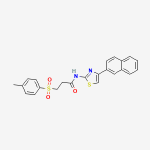 molecular formula C23H20N2O3S2 B2870350 N-(4-(naphthalen-2-yl)thiazol-2-yl)-3-tosylpropanamide CAS No. 895444-17-4