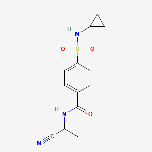 molecular formula C13H15N3O3S B2870354 N-(1-Cyanoethyl)-4-(cyclopropylsulfamoyl)benzamide CAS No. 1385464-69-6