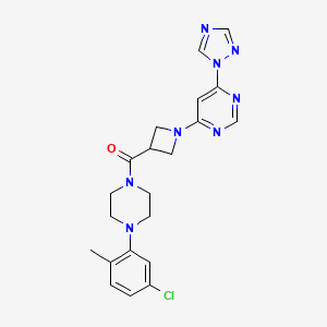 (1-(6-(1H-1,2,4-triazol-1-yl)pyrimidin-4-yl)azetidin-3-yl)(4-(5-chloro-2-methylphenyl)piperazin-1-yl)methanone