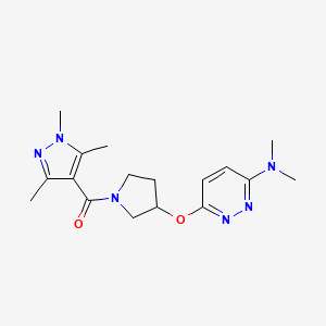 (3-((6-(dimethylamino)pyridazin-3-yl)oxy)pyrrolidin-1-yl)(1,3,5-trimethyl-1H-pyrazol-4-yl)methanone