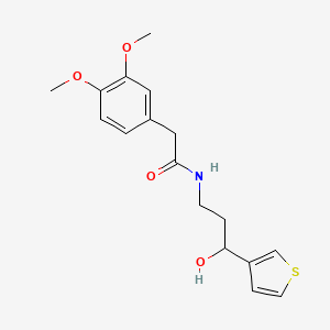 2-(3,4-dimethoxyphenyl)-N-(3-hydroxy-3-(thiophen-3-yl)propyl)acetamide