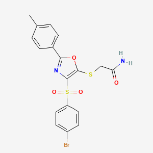2-((4-((4-Bromophenyl)sulfonyl)-2-(p-tolyl)oxazol-5-yl)thio)acetamide