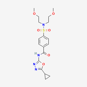 4-[bis(2-methoxyethyl)sulfamoyl]-N-(5-cyclopropyl-1,3,4-oxadiazol-2-yl)benzamide