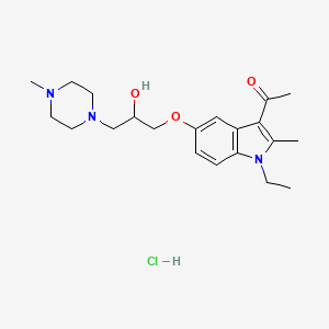 molecular formula C21H32ClN3O3 B2870374 1-(1-ethyl-5-(2-hydroxy-3-(4-methylpiperazin-1-yl)propoxy)-2-methyl-1H-indol-3-yl)ethanone hydrochloride CAS No. 1189870-48-1