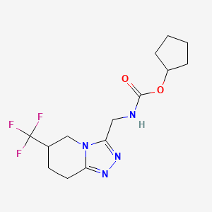 Cyclopentyl ((6-(trifluoromethyl)-5,6,7,8-tetrahydro-[1,2,4]triazolo[4,3-a]pyridin-3-yl)methyl)carbamate
