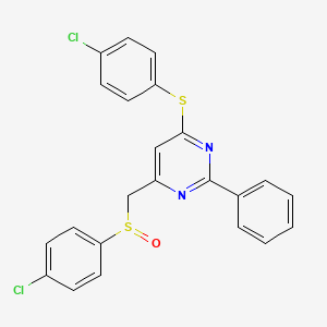 4-(4-Chlorophenyl)sulfanyl-6-[(4-chlorophenyl)sulfinylmethyl]-2-phenylpyrimidine