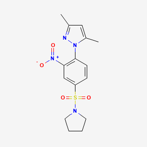 3,5-dimethyl-1-[2-nitro-4-(pyrrolidine-1-sulfonyl)phenyl]-1H-pyrazole