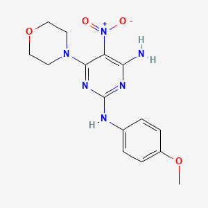 2-N-(4-methoxyphenyl)-6-morpholin-4-yl-5-nitropyrimidine-2,4-diamine