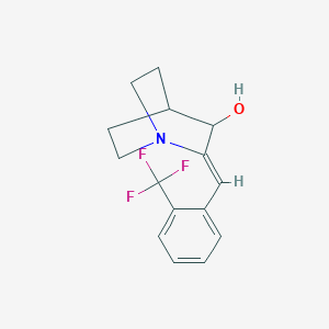 molecular formula C15H16F3NO B2870390 2-{(Z)-[2-(trifluoromethyl)phenyl]methylidene}-3-quinuclidinol CAS No. 477848-11-6