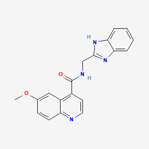 molecular formula C19H16N4O2 B2870405 N-[(1H-1,3-benzodiazol-2-yl)methyl]-6-methoxyquinoline-4-carboxamide CAS No. 2415456-39-0