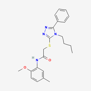 molecular formula C22H26N4O2S B2870406 2-[(4-butyl-5-phenyl-4H-1,2,4-triazol-3-yl)sulfanyl]-N-(2-methoxy-5-methylphenyl)acetamide CAS No. 868256-56-8