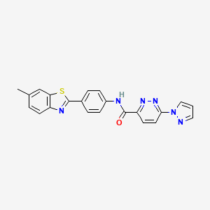 N-(4-(6-methylbenzo[d]thiazol-2-yl)phenyl)-6-(1H-pyrazol-1-yl)pyridazine-3-carboxamide