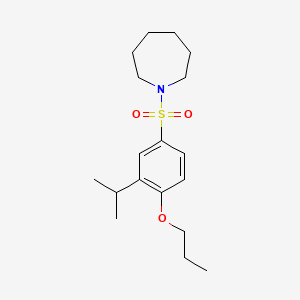 molecular formula C18H29NO3S B2870413 1-[3-(Propan-2-yl)-4-propoxybenzenesulfonyl]azepane CAS No. 941261-88-7