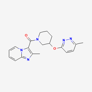 molecular formula C19H21N5O2 B2870414 (2-Methylimidazo[1,2-a]pyridin-3-yl)(3-((6-methylpyridazin-3-yl)oxy)piperidin-1-yl)methanone CAS No. 2034481-14-4