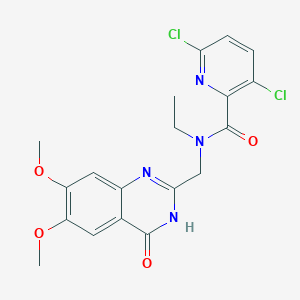 3,6-dichloro-N-[(6,7-dimethoxy-4-oxo-3,4-dihydroquinazolin-2-yl)methyl]-N-ethylpyridine-2-carboxamide