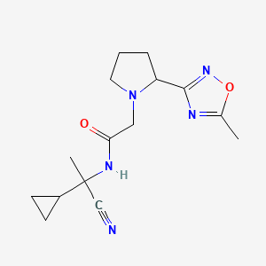 molecular formula C15H21N5O2 B2870418 N-(1-cyano-1-cyclopropylethyl)-2-[2-(5-methyl-1,2,4-oxadiazol-3-yl)pyrrolidin-1-yl]acetamide CAS No. 1384698-94-5