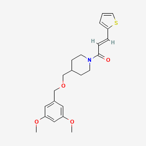 molecular formula C22H27NO4S B2870422 (E)-1-(4-(((3,5-dimethoxybenzyl)oxy)methyl)piperidin-1-yl)-3-(thiophen-2-yl)prop-2-en-1-one CAS No. 1396891-32-9