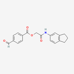 [2-(2,3-dihydro-1H-inden-5-ylamino)-2-oxoethyl] 4-formylbenzoate