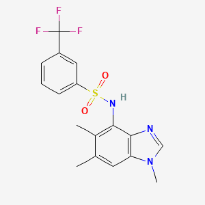 molecular formula C17H16F3N3O2S B2870430 3-(trifluoromethyl)-N-(1,5,6-trimethyl-1H-1,3-benzimidazol-4-yl)benzenesulfonamide CAS No. 338411-06-6