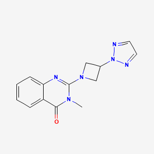 molecular formula C14H14N6O B2870443 3-Methyl-2-[3-(triazol-2-yl)azetidin-1-yl]quinazolin-4-one CAS No. 2415552-66-6