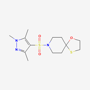 8-((1,3,5-trimethyl-1H-pyrazol-4-yl)sulfonyl)-1-oxa-4-thia-8-azaspiro[4.5]decane