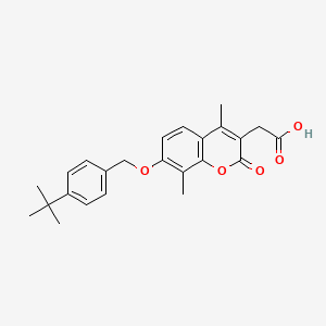 molecular formula C24H26O5 B2870445 2-[7-[(4-Tert-butylphenyl)methoxy]-4,8-dimethyl-2-oxochromen-3-yl]acetic acid CAS No. 694487-57-5