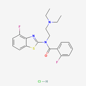 molecular formula C20H22ClF2N3OS B2870449 N-(2-(diethylamino)ethyl)-2-fluoro-N-(4-fluorobenzo[d]thiazol-2-yl)benzamide hydrochloride CAS No. 1215533-33-7