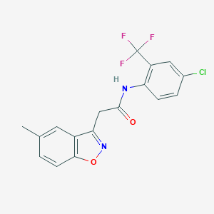 molecular formula C17H12ClF3N2O2 B287045 N-[4-chloro-2-(trifluoromethyl)phenyl]-2-(5-methyl-1,2-benzisoxazol-3-yl)acetamide 