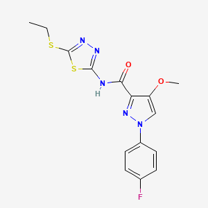 N-(5-(ethylthio)-1,3,4-thiadiazol-2-yl)-1-(4-fluorophenyl)-4-methoxy-1H-pyrazole-3-carboxamide