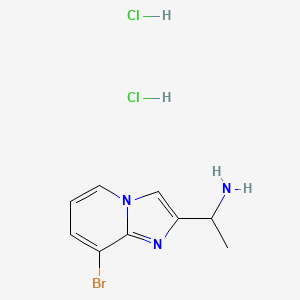 molecular formula C9H12BrCl2N3 B2870453 1-(8-Bromoimidazo[1,2-a]pyridin-2-yl)ethanamine;dihydrochloride CAS No. 2378503-31-0