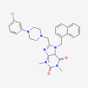 molecular formula C29H29ClN6O2 B2870457 8-{[4-(3-chlorophenyl)piperazin-1-yl]methyl}-1,3-dimethyl-7-[(naphthalen-1-yl)methyl]-2,3,6,7-tetrahydro-1H-purine-2,6-dione CAS No. 851939-89-4